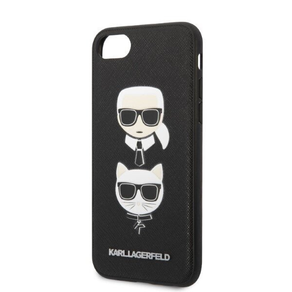 Karl Lagerfeld KLHCI8SAKICKCBK iPhone 7|8 | SE 2020 | SE 2022 black hardcase Saffiano Karl&Choupette Head цена и информация | Telefoni kaaned, ümbrised | kaup24.ee