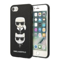 Karl Lagerfeld KLHCI8SAKICKCBK iPhone 7|8 | SE 2020 | SE 2022 black hardcase Saffiano Karl&Choupette Head hind ja info | Telefoni kaaned, ümbrised | kaup24.ee