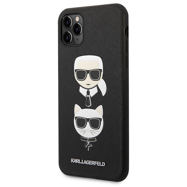 Karl Lagerfeld KLHCN65SAKICKCBK iPhone 11 Pro Max 6,5" black hardcase Saffiano Karl&Choupette Head hind ja info | Telefoni kaaned, ümbrised | kaup24.ee