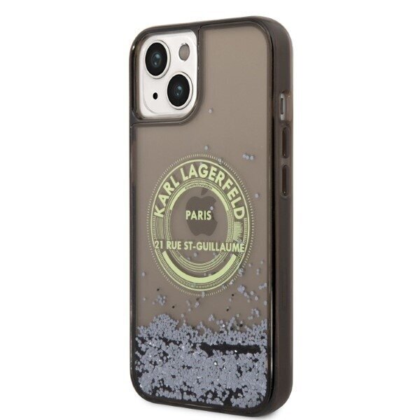 Karl Lagerfeld KLHCP14MLCRSGRK iPhone 14 Plus 6,7" black hardcase Liquid Glitter RSG hind ja info | Telefoni kaaned, ümbrised | kaup24.ee