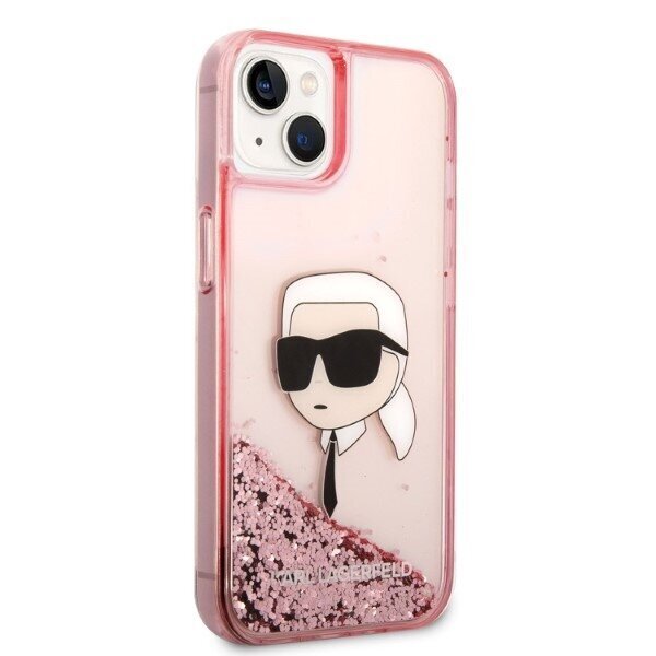 Karl Lagerfeld KLHCP14SLNKHCP iPhone 14 6,1" pink hardcase Glitter Karl Head hind ja info | Telefoni kaaned, ümbrised | kaup24.ee