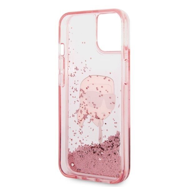 Karl Lagerfeld KLHCP14SLNKHCP iPhone 14 6,1" pink hardcase Glitter Karl Head цена и информация | Telefoni kaaned, ümbrised | kaup24.ee