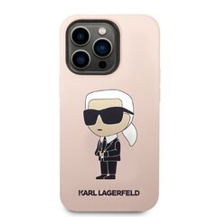 Karl Lagerfeld KLHMP14LSNIKBCP iPhone 14 Pro 6,1" hardcase różowy|pink Silicone Ikonik Magsafe цена и информация | Чехлы для телефонов | kaup24.ee