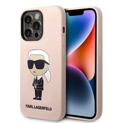 Karl Lagerfeld KLHMP14LSNIKBCP iPhone 14 Pro 6,1" hardcase różowy|pink Silicone Ikonik Magsafe цена и информация | Чехлы для телефонов | kaup24.ee