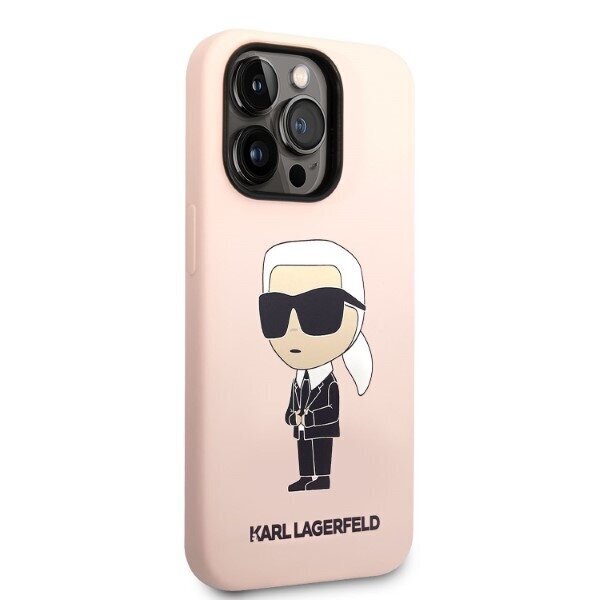 Karl Lagerfeld KLHMP14XSNIKBCP iPhone 14 Pro Max 6,7" hardcase pink Silicone Ikonik Magsafe hind ja info | Telefoni kaaned, ümbrised | kaup24.ee