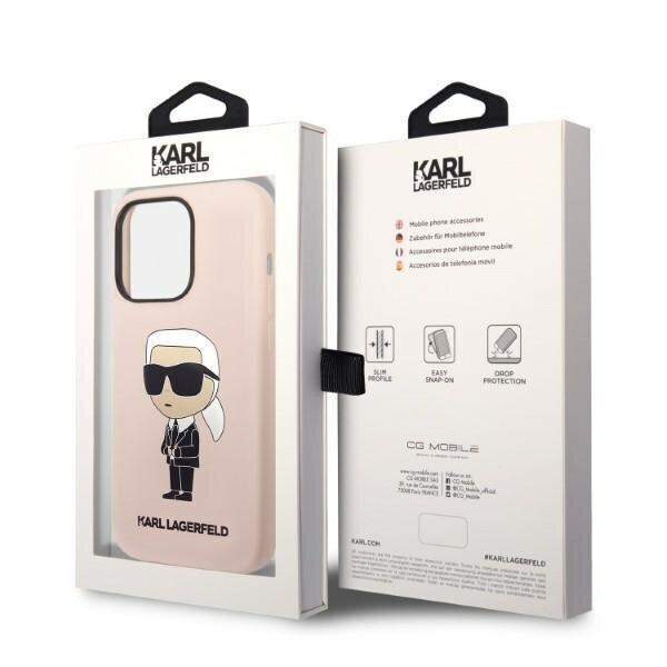 Karl Lagerfeld KLHMP14XSNIKBCP iPhone 14 Pro Max 6,7" hardcase pink Silicone Ikonik Magsafe hind ja info | Telefoni kaaned, ümbrised | kaup24.ee