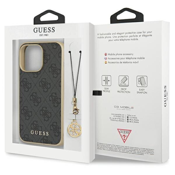 Guess GUHCP14XGF4GGR iPhone 14 Pro Max 6.7" grey hardcase 4G Charms Collection hind ja info | Telefoni kaaned, ümbrised | kaup24.ee