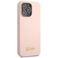 Guess GUHCP13XLSLMGLP iPhone 13 Pro Max 6.7" jasnolight pink hardcase Silicone Script Gold Logo hind ja info | Telefoni kaaned, ümbrised | kaup24.ee