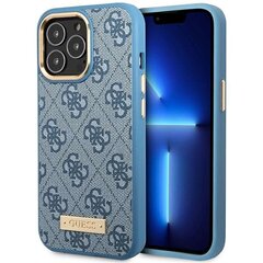 Guess GUHMP14LU4GPRB iPhone 14 Pro 6.1" niebieski|blue hard case 4G Logo Plate MagSafe цена и информация | Чехлы для телефонов | kaup24.ee