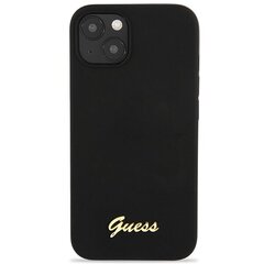 Guess GUHCP13MLSLMGBK iPhone 13 6,1" black|czarny hardcase Silicone Script Gold Logo цена и информация | Чехлы для телефонов | kaup24.ee