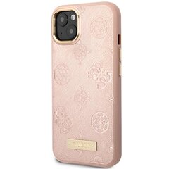 Guess GUHMP14SSAPSTP iPhone 14 6,1" różowy|pink hardcase Peony Logo Plate MagSafe цена и информация | Чехлы для телефонов | kaup24.ee