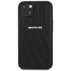 AMG AMHCP13MOSDBK iPhone 13 6.1" czarny|black hardcase Leather Curved Lines цена и информация | Чехлы для телефонов | kaup24.ee
