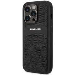 AMG AMHMP14LOSDBK iPhone 14 Pro 6.1" czarny|black hardcase Leather Curved Lines MagSafe цена и информация | Чехлы для телефонов | kaup24.ee