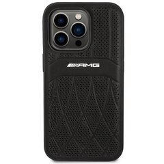 AMG AMHMP14LOSDBK iPhone 14 Pro 6.1" czarny|black hardcase Leather Curved Lines MagSafe цена и информация | Чехлы для телефонов | kaup24.ee
