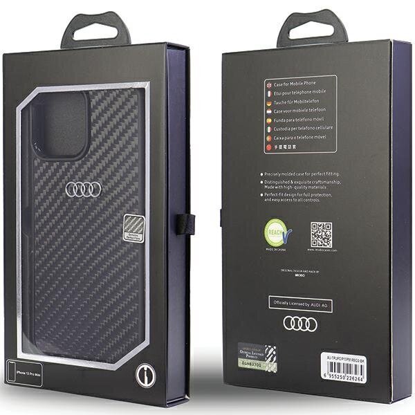 Audi Carbon Fiber iPhone 13 Pro Max 6.7" black hardcase AU-TPUPCIP13PM-R8|D2-BK цена и информация | Telefoni kaaned, ümbrised | kaup24.ee