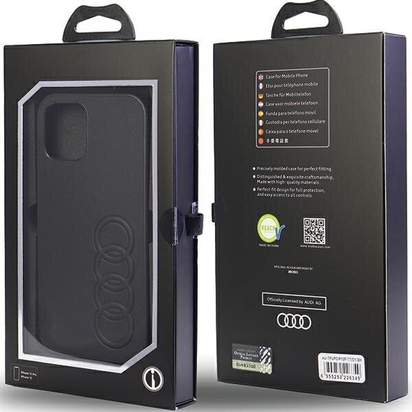 Audi Synthetic Leather iPhone 12|12 Pro 6.1" black hardcase AU-TPUPCIP12P-TT|D1-BK hind ja info | Telefoni kaaned, ümbrised | kaup24.ee