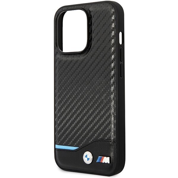 Etui BMW BMHCP13L22NBCK iPhone 13 Pro | 13 6.1" black hardcase Leather Carbon цена и информация | Telefoni kaaned, ümbrised | kaup24.ee