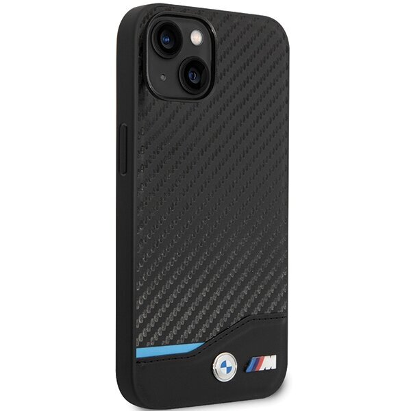 Etui BMW BMHCP13M22NBCK iPhone 13 6.1" black Leather Carbon hind ja info | Telefoni kaaned, ümbrised | kaup24.ee