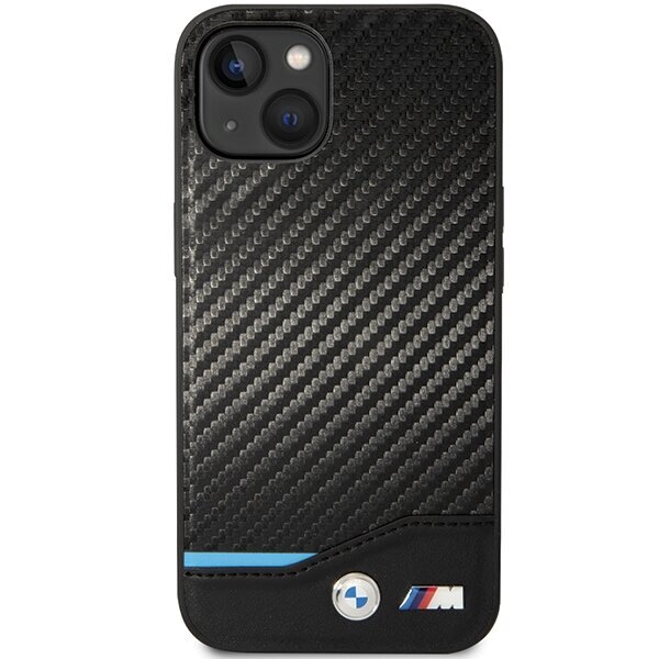 Etui BMW BMHCP13M22NBCK iPhone 13 6.1" black Leather Carbon hind ja info | Telefoni kaaned, ümbrised | kaup24.ee