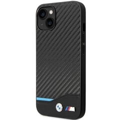 Etui BMW BMHCP13M22NBCK iPhone 13 6.1" black Leather Carbon hind ja info | Telefoni kaaned, ümbrised | kaup24.ee