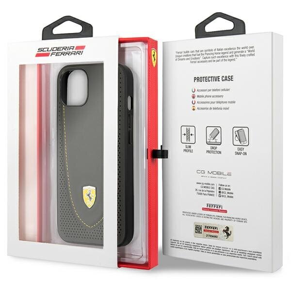 Ferrari FEHCP13MRGOG iPhone 13 6.1" black hardcase Leather Curved Line hind ja info | Telefoni kaaned, ümbrised | kaup24.ee