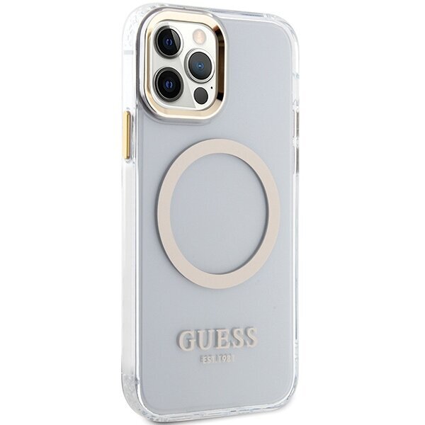 Guess GUHMP12MHTRMD iPhone 12|12 Pro 6.1" gold hardcase Metal Outline Magsafe hind ja info | Telefoni kaaned, ümbrised | kaup24.ee