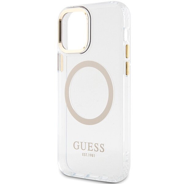 Guess GUHMP12MHTRMD iPhone 12|12 Pro 6.1" gold hardcase Metal Outline Magsafe hind ja info | Telefoni kaaned, ümbrised | kaup24.ee