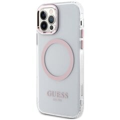 Guess GUHMP12MHTRMP iPhone 12|12 Pro 6.1" pink hard case Metal Outline Magsafe hind ja info | Telefoni kaaned, ümbrised | kaup24.ee