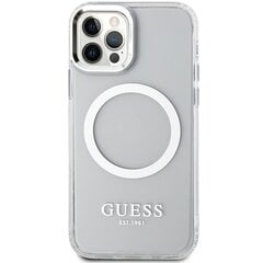 Guess GUHMP12MHTRMS iPhone 12|12 Pro 6.1" srebrny|silver hard case Metal Outline Magsafe цена и информация | Чехлы для телефонов | kaup24.ee