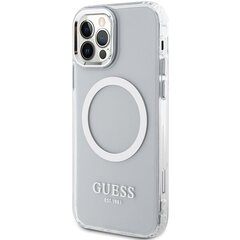 Guess GUHMP12MHTRMS iPhone 12|12 Pro 6.1" silver hard case Metal Outline Magsafe hind ja info | Telefoni kaaned, ümbrised | kaup24.ee