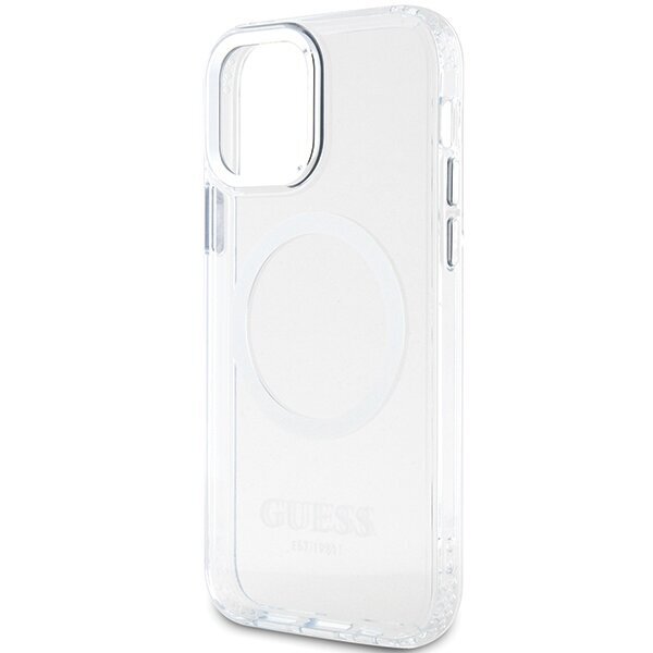 Guess GUHMP12MHTRMS iPhone 12|12 Pro 6.1" silver hard case Metal Outline Magsafe hind ja info | Telefoni kaaned, ümbrised | kaup24.ee