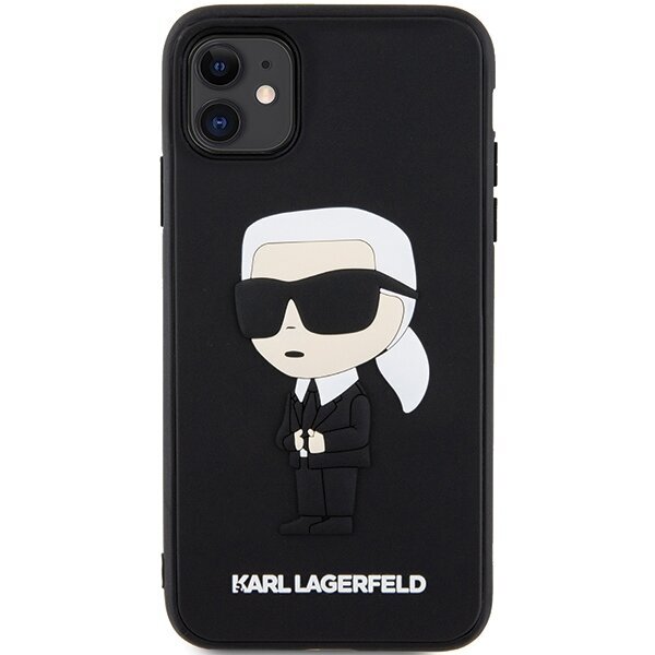 Karl Lagerfeld KLHCN613DRKINK iPhone 11 | XR 6.1" black hardcase Rubber Ikonik 3D hind ja info | Telefoni kaaned, ümbrised | kaup24.ee