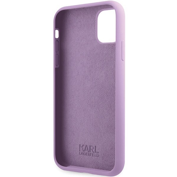 Karl Lagerfeld KLHCN61SKSVGU iPhone 11 | XR 6.1" purpurowy|purple hardcase Silicone Signature цена и информация | Telefoni kaaned, ümbrised | kaup24.ee