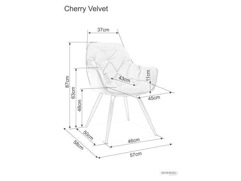 Söögitoolide komplekt Signal Cherry Monolith, 2 tooli, kollane/must hind ja info | Söögilaua toolid, köögitoolid | kaup24.ee