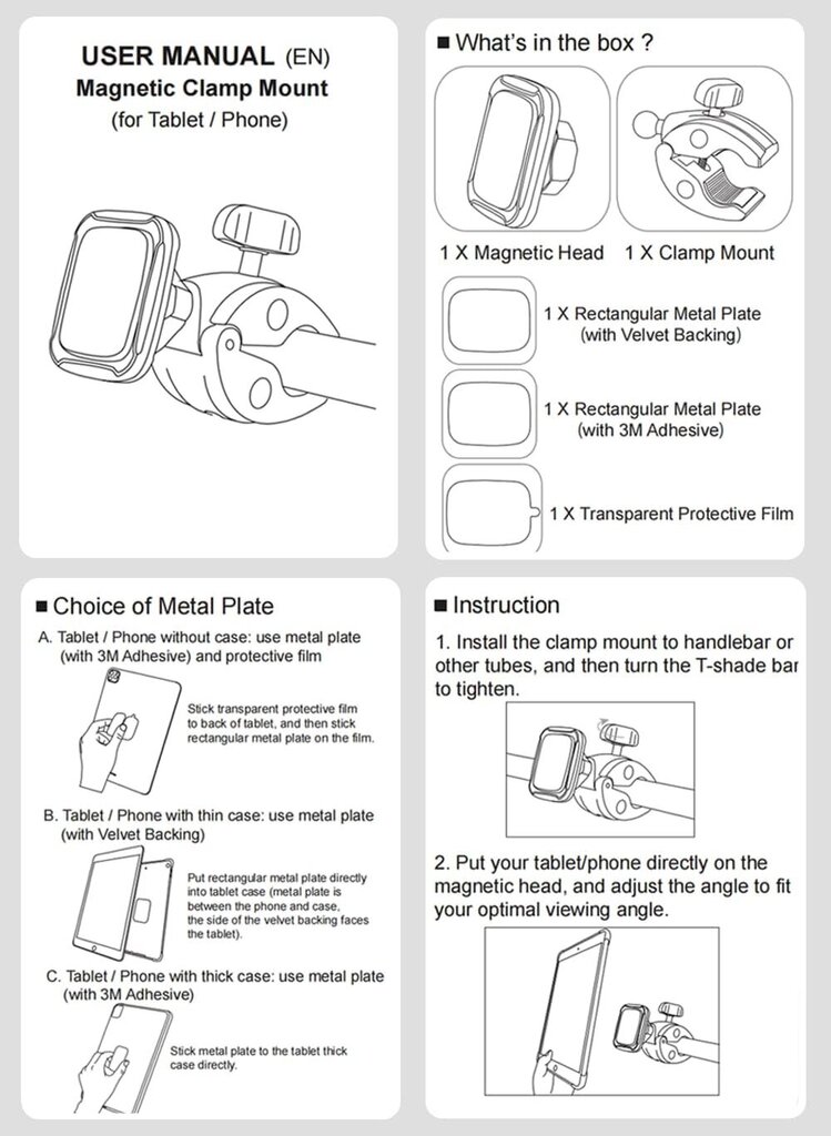 Oilcan magnetiline hoidik mobiiltelefonile ja tahvelarvutile, 4-11 tolli, iPad, Galaxy, Lenovo, Fire, iPhone jne. hind ja info | Mobiiltelefonide hoidjad | kaup24.ee