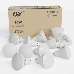 LED-pirn sooja valget värvi GY, 10 W, 2700 K, 1100 luumenit, 12tk цена и информация | Лампочки | kaup24.ee