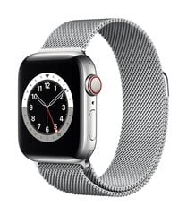 Товар с повреждением. Смарт-часы Apple Watch Series 6 (GPS + Cellular LT, 40мм) серебряный корпус из нержавеющей стали с миланской серебряной петлей цена и информация | Товары с повреждениями | kaup24.ee