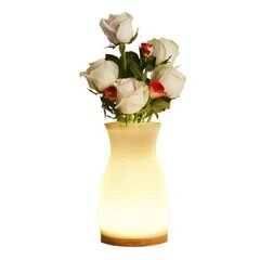 Helendav lillevaas Floral Lights, 20cm, valge hind ja info | Vaasid | kaup24.ee