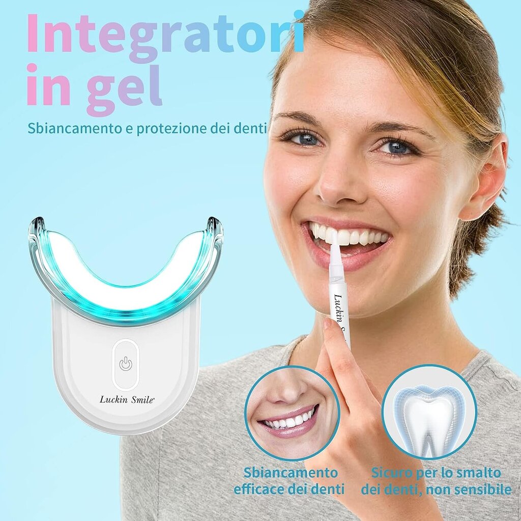 Luckin smile professionaalne hammaste valgendamise komplekt, LED-valgustus, 3 valgendav geelipliiatsit, valge hind ja info | Elektrilised hambaharjad | kaup24.ee