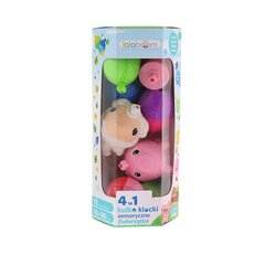 Palli-klotsid Lalaboom Montessori 4-in-1 sensoorsed loomad, 18 tk hind ja info | Imikute mänguasjad | kaup24.ee