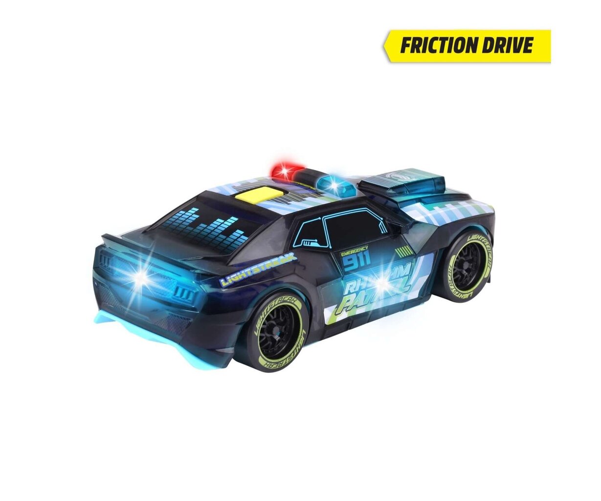 Politseiauto Black Light Sound Rhythm Patrol Dickie Toys hind ja info | Poiste mänguasjad | kaup24.ee