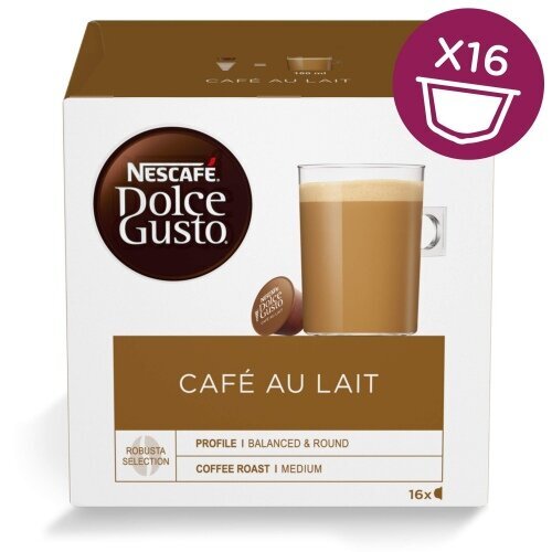 Kohvikapslid Nescafe Dolce Gusto Café au Lait, 16 kapslit hind ja info | Kohv, kakao | kaup24.ee