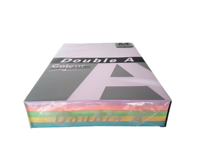 Värviline paber Double A Rainbow 3 A4, 80g, 500 lehte, 5 värvi цена и информация | Vihikud, märkmikud ja paberikaubad | kaup24.ee