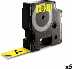 Dymo D1-19 45808 LabelManager™ Must Kollane 19 mm (5 tk) hind ja info | Printeritarvikud | kaup24.ee