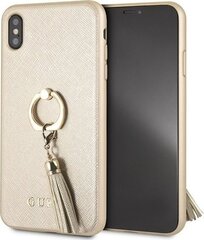 Guess GUHCI65RSSABE iPhone Xs Max beige|beżowy hard case Saffiano with ring stand цена и информация | Чехлы для телефонов | kaup24.ee