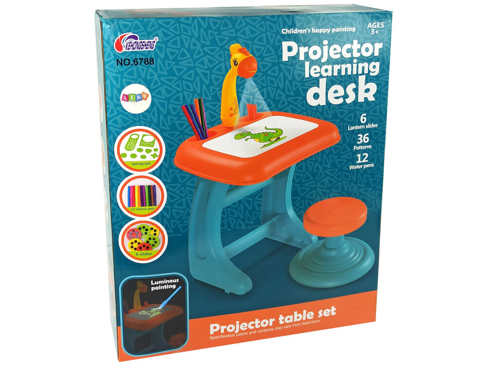 Joonistuslaud projektori ja tooliga, sinine hind ja info | Arendavad mänguasjad | kaup24.ee