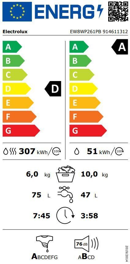 Electrolux EW8WP261PB цена и информация | Pesumasinad | kaup24.ee