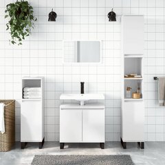 vidaXL vannitoakapp, kõrgläikega valge, 30 x 30 x 190 cm, tehispuit hind ja info | Vannitoakapid | kaup24.ee