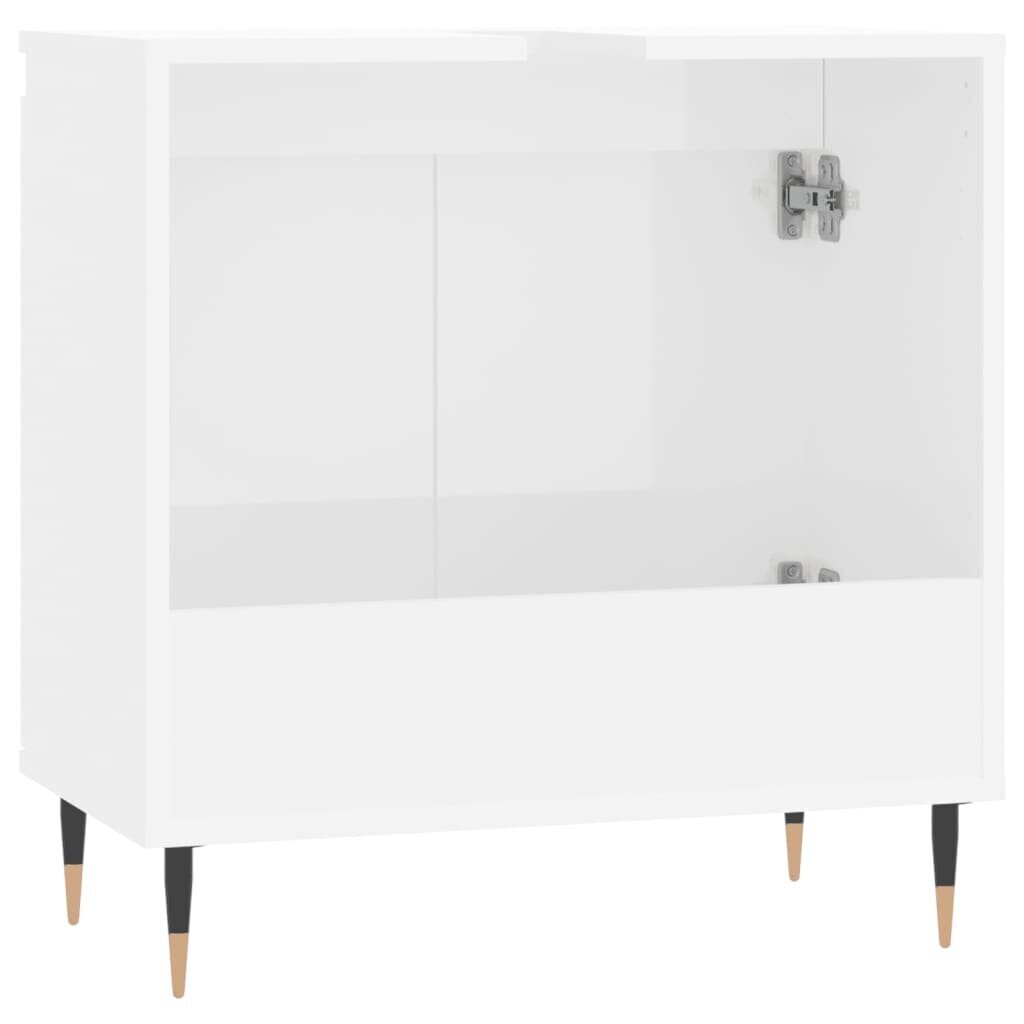 vidaXL vannitoakapp, kõrgläikega valge, 58 x 33 x 60 cm, tehispuit цена и информация | Vannitoakapid | kaup24.ee