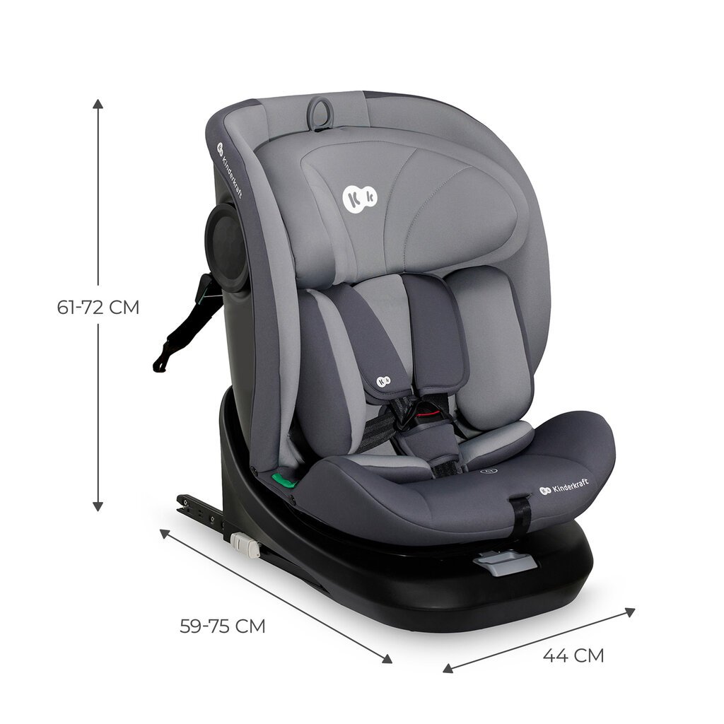 Turvatool Kinderkraft I-Grow i-Size, 0-36 kg, grey цена и информация | Turvatoolid | kaup24.ee